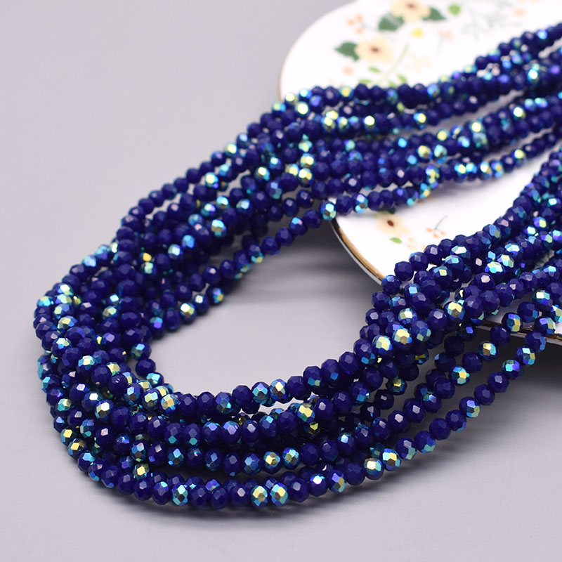 Square Plated Ab Color Glass Crystal Loose Beads Jewelry - United...