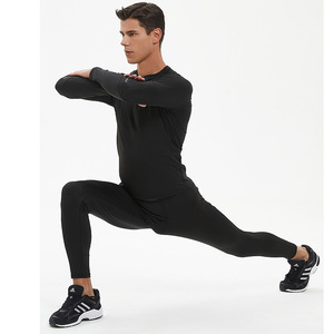 Camiseta Deportiva Ajustada para Hombre, Otoño Invierno, Forrada de Felpa, Gruesa, de Secado Rápido, Elástica, Ropa Interior Térmica - Product Image 3
