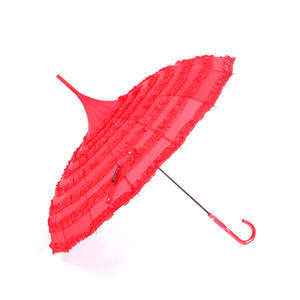 LOTUS <span class=keywords><strong>Pas</strong></span> <span class=keywords><strong>Cher</strong></span> Prix Usine Coloré 16 Côtes <span class=keywords><strong>Dentelle</strong></span> Droite Moderne Manuel Poignée Plastique Extérieur Pagode Parapluie pour <span class=keywords><strong>Mariage</strong></span> - Product Image 2