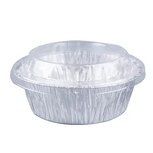 Goedkope Prijs 200Ml Kleine Aluminiumfolie Container Met Plastic Deksel Voor Voedsel Opslag Cake Cup