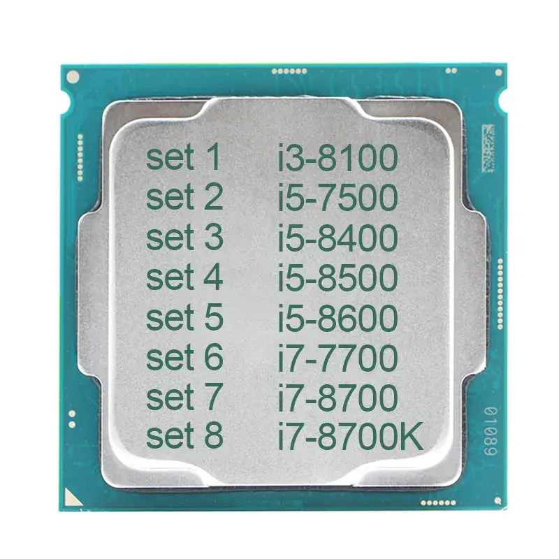 गर्म बिक्री CPUS के कोर i3-8100 i5-7500 i5-8400 i5- 8500 i5-8600 i7-7700 i7-8700 i7-8700K छह कोर सीपीयू LGA1151 तैयार शेयर