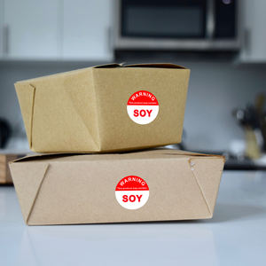 Etiquetas de seguridad alimentaria personalizables Pegatinas de notificación de <span class=keywords><strong>al</strong></span>érgenos con impresión UV Notificaciones de seguridad de <span class=keywords><strong>alergia</strong></span> alimentaria de alta adherencia - Product Image 4