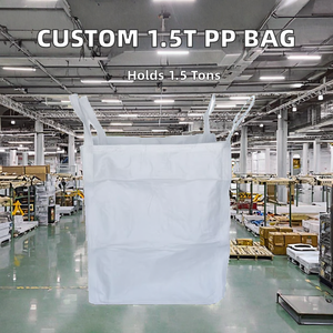 Sac tonneau en plastique PP blanc personnalisable, conteneur FIBC plat recyclable, épaissi, à quatre sangles, capacité tonneau, palette souple - Product Image 4