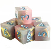 MINI PLANET Résine 16mm 6 pièces Jeu de dés polyédriques D6 faits à la main DND RPG Jeu de société Personnalisé Vente en gros 92g Chine