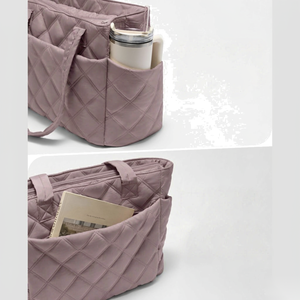 Sac fourre-tout matelassé léger en nylon résistant à l'eau, imprimé léopard, sac à bandoulière pour le travail, sac de voyage, sac fourre-tout pour femme - Product Image 3