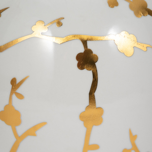 Vaso in ceramica con decorazione a fiori di prugna dorati, finitura lucida, per decorare la casa, soggiorno, camera da letto. - Product Image 4