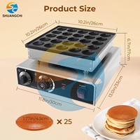 Machine à gaufres électrique commerciale Shuangchi à 25 trous et machine à faire fondre le chocolat, équipement de restauration en acier inoxydable de qualité alimentaire, vente