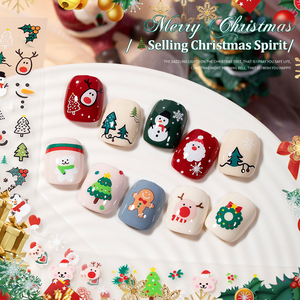 Autocollants pour ongles de Noël Miss Gooey, tête de renne, flocon de neige blanc, gel pour ongles, décalcomanies pour ongles, imperméables, autocollants 3D ultra-fins - Product Image 6