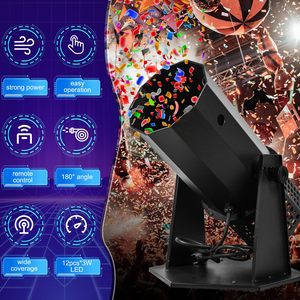 Máquina <span class=keywords><strong>de</strong></span> Papel con 12 Luces LED y Control Remoto, Papel Perfecto para Fiestas <span class=keywords><strong>de</strong></span> DJ, Discotecas, Bodas y Eventos, Marca: GBV - Product Image 6