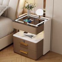 Meubles de chambre à coucher Table de chevet à DEL moderne et luxueuse avec verrouillage Rfid Table de chevet intelligente pour usage domestique