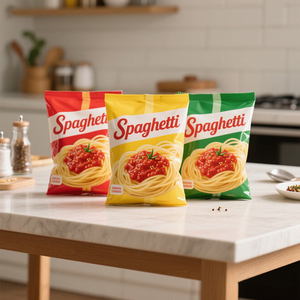 Impresión personalizada de Material de grado alimenticio 400g 500g Embalaje de pasta Bolsa de sellado térmico Embalaje de fideos instantáneos Bolsa de <span class=keywords><strong>espagueti</strong></span> - Product Image 2