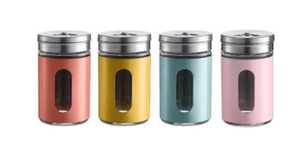 Étagère à épices de cuisine avec <span class=keywords><strong>3</strong></span> boîtes à assaisonnements en métal, pots à <span class=keywords><strong>condiments</strong></span> OEM, récipients de stockage en verre avec cuillère - Product Image 6