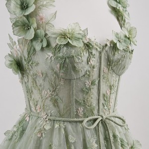 <span class=keywords><strong>Robe</strong></span> <span class=keywords><strong>de</strong></span> <span class=keywords><strong>soirée</strong></span> personnalisable 2026, style princesse, en dentelle, <span class=keywords><strong>longue</strong></span>, avec appliques 3D, bretelles spaghetti, coupe trapèze, pour bal <span class=keywords><strong>de</strong></span> promo - Product Image 3