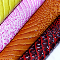 HS HS1347 Tissu en cuir PVC gaufré brillant effet crocodile, imperméable, résistant aux taches, accessoires, couleur personnalisée