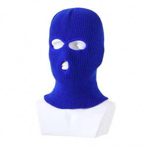 I-0088 Balaclava unisexe pour homme, design extérieur, chaude, personnalisée, noire, 1 trou, couvre-visage, bonnet balaclava pas cher, masque de ski tricoté - Product Image 2