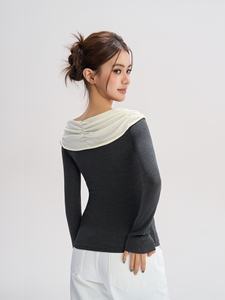 Maglia Diba La cravatta incrociata da donna con blusa e camicia con <span class=keywords><strong>scollo</strong></span> <span class=keywords><strong>a</strong></span> <span class=keywords><strong>barca</strong></span> <span class=keywords><strong>a</strong></span> contrasto - Product Image 6