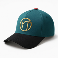 Casquette de baseball structurée en coton bicolore à 5 panneaux personnalisée, tissage uni, qualité supérieure