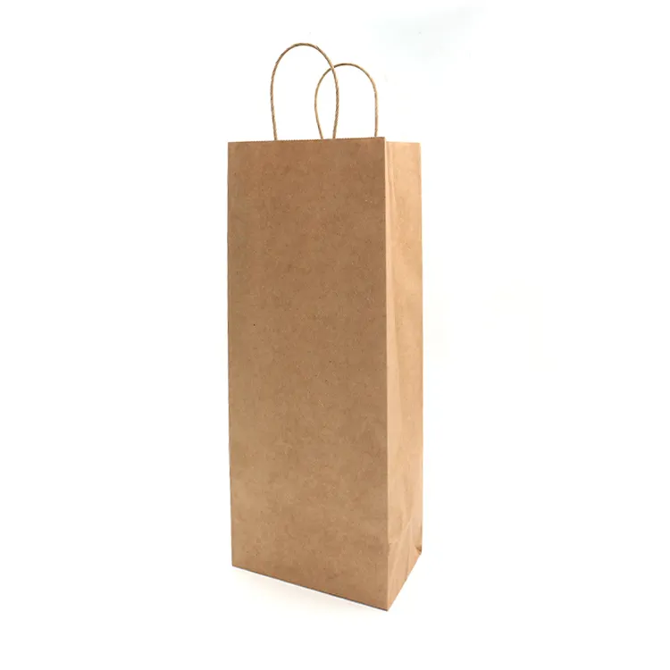 cheap customized printed bottle gift carry packaging wholesale paper wine bags in huizhou
