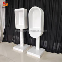 Support de cabine téléphonique en métal personnalisé SMOOTH avec livre d'or audio blanc pour la décoration de mariage et de fête