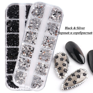 Adornos de <span class=keywords><strong>Uñas</strong></span> con Forma de Estrella, 12 Compartimentos, Resina, Diamantes de Imitación, Adhesivos para <span class=keywords><strong>Uñas</strong></span> con Logotipo Personalizado - Product Image 3