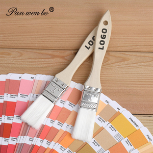 Panwenbo Lot de 6 pinceaux plats pour <span class=keywords><strong>peinture</strong></span>, manche en bois, poils de <span class=keywords><strong>brosse</strong></span>, pinceaux professionnels pour <span class=keywords><strong>peinture</strong></span> murale - Product Image 4