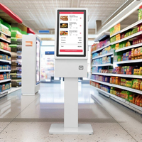 Terminal de paiement de type kiosque sur pied pour magasin de proximité, machine de point de vente en libre-service, kiosque tactile pour restauration rapide, système de point de vente pour la vente au détail