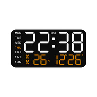 Horloge de bureau numérique LED multifonctionnelle, affichage de la température, calendrier hebdomadaire, réveil numérique de table, horloge murale Reloj De Pared
