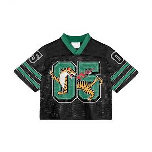 Ropa Deportiva de Moda, Estampado de Leopardo, Poliéster, Cuello en V, Malla, Fútbol Americano Retro, Transpirable, Secado Rápido, Talla Grande, para Hombre Adulto - Product Image 3