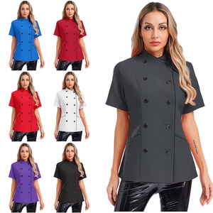 Mujeres <span class=keywords><strong>Chef</strong></span> Coat Tops Chaqueta para <span class=keywords><strong>cocina</strong></span> Restaurante Hotel Café Panadería Cantina <span class=keywords><strong>Cocina</strong></span> Hornear Chefs - Product Image 1