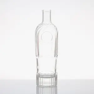 Square Spirit minuman keras Gin wiski anggur Vodka Brandy Rum minuman Martini botol kaca penyimpanan dengan gabus sintetis