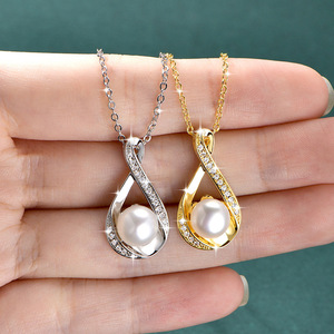 best selling freshwater pearl Pendant necklace Copper 14K Gold Filled with Micro Pave Zircon Designer Jewelry For Women - Product Image 2
