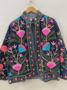 เสื้อแจ็คเก็ตปักลายซูซานี ผ้ากำมะหยี่พิมพ์ลายสัตว์ ระบายอากาศได้ดี แต่งลูกไม้ ติดกระดุม สไตล์วินเทจ โบโฮ ยูนิเซ็กส์ เสื้อคลุมฤดูหนาว สไตล์ชาติพันธุ์สุดชิค ของขวัญ - Product Image 2
