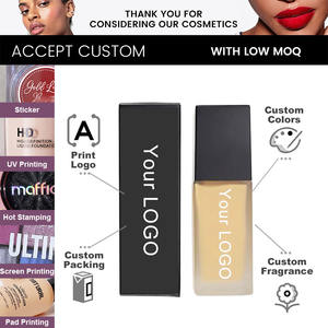 Private Label Cobertura Completa Impermeável Vegan Longa Duração Impermeável Alta Qualidade Líquida Fundação para Pele Escura - Product Image 4