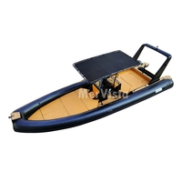 Bateau pneumatique rigide de luxe en aluminium RIB 860 28 pieds à double fond profond Patrouille Aviron Hypalon