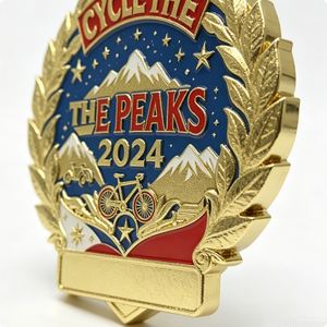 Custom Zinc Alloy 3D Sports Medals Enamel-filled Laser Engraved with Nameplates Ribbons for National Day Fashion Occasions. - Product Image 5