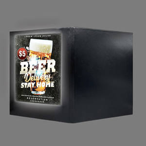 Menú de Restaurante con Iluminación LED, Cubierta de Cuero Sintético Negro, 3 Páginas, Fabricante - Product Image 1