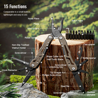 Pince multifonction professionnelle Bochen 15 en 1 avec lame en acier inoxydable, avec étui, pince de survie pour le camping en plein air