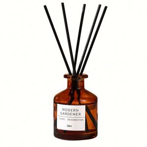 Flacon diffuseur de parfum à bâtonnets en verre ambré vide, personnalisé, de luxe, 100 ml, 150 ml, 200 ml, pour huiles essentielles et aromathérapie, avec bouchon en caoutchouc - Product Image 1