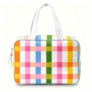 Bolsa de Maquillaje Floral Impermeable, Organizador de Artículos de Aseo de Gran Capacidad para Mujer, Bolsa de Cosméticos de Viaje Portátil de PVC - Product Image 3