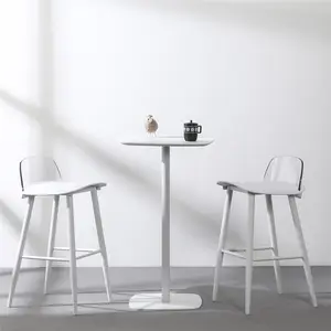 Скандинавская мебель для дома и бара, деревянный МДФ и металлическая основа, белый овальный высокий барный стол для столовой