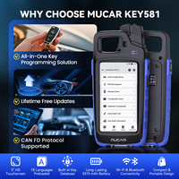 Hepsi Bir Arada Araç Anahtarı Programlama Cihazı MUCAR KEY581 OBD2 Anahtar Programlayıcı, CAN FD DoIP özellikli, Tüm Anahtarlar Kaybolmuş Durumlarında Anahtar Değiştirme Hizmetleri için