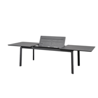 Table de salle à manger moderne en alliage d'aluminium robuste, extensible, à feuilles papillon, auto-rétractable, durable et résistante aux intempéries pour hôtel, école, villa