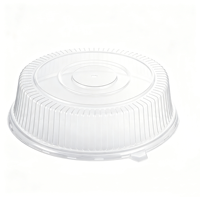 Vente en gros de couvercles en plastique PET transparent de 18 pouces pour plateau de service rond de 16 pouces, couvercle de service jetable de 4 pouces de hauteur