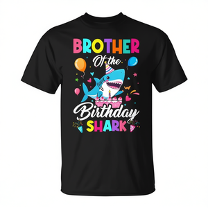 Camiseta Brother Of The Birthday Shark para fiestas familiares y grupos - Product Image 2