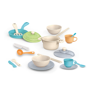 Ensemble de vaisselle et ustensiles de cuisine pour enfants en paille de blé, 17 pièces, jouet de cuisine - Product Image 3