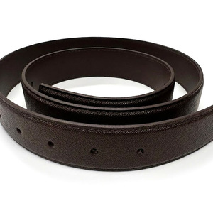 Ceinture en cuir de vachette véritable Saffiano 33 mm à 5 trous, fabrication coréenne, 120 cm, sans boucle, grande taille, ceinture de remplacement, directement de l'usine - Product Image 4