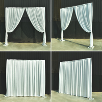 Rideaux de fond de scène en soie glacée Moka pour mariage, 3x3m, taille et couleur personnalisables pour événements, fêtes et décoration de scène - Grande Vente
