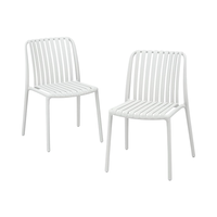 Chaises de salle à manger empilables en plastique blanc moderne, résistantes aux intempéries, pour restaurant en plein air, salle à manger, dossier haut, pour meubles de maison