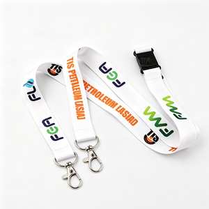 Lanière personnalisée en polyester jacquard sublimé, colorée, avec clip métallique pour porte-badge d'identification - Product Image 1