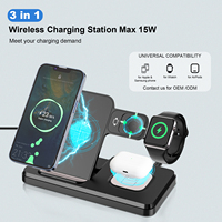 Vente en gros de supports de charge multifonctions 15W chargeur sans fil magnétique 3 en 1 pour iphone iwatch air pods charge